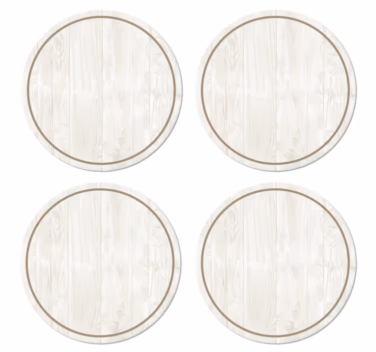 Posavasos vintage madera blanca - TenVinilo