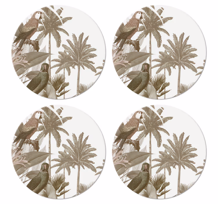 Posavasos de vinilo Fauna tropical vintage - TenVinilo