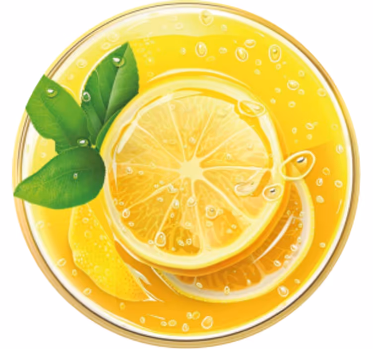Posavasos vaso de limonada con limones - TenVinilo