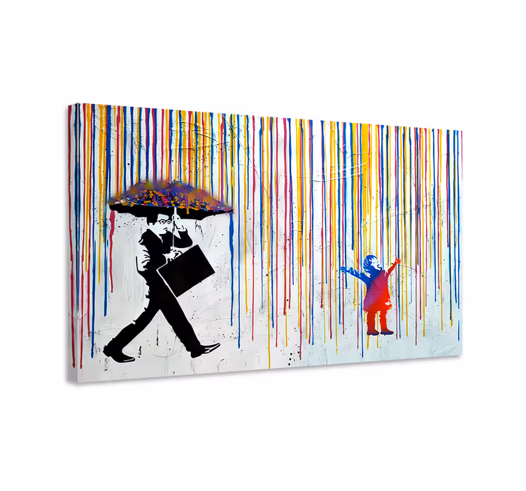 Cuadro arte lluvia colorida - TenVinilo