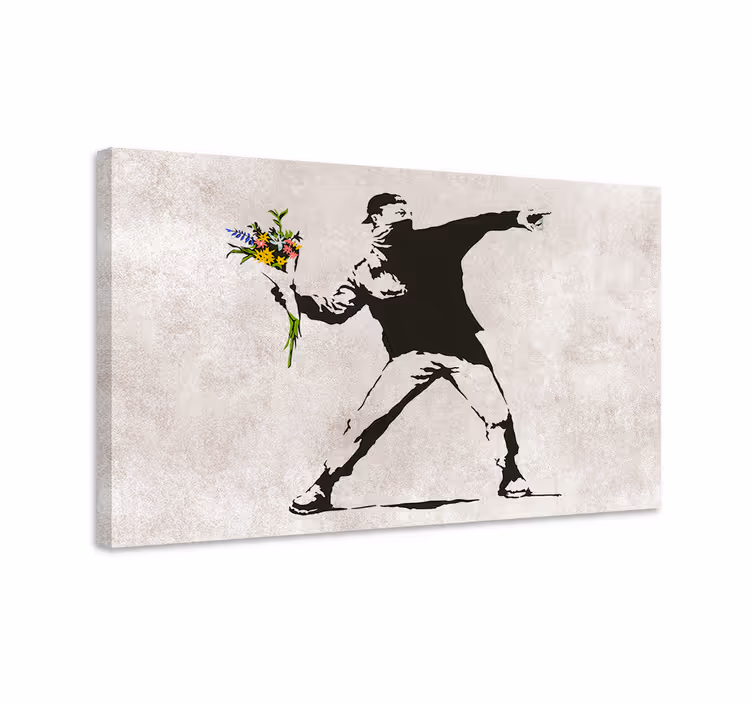 Cuadro arte tirando flores - TenVinilo