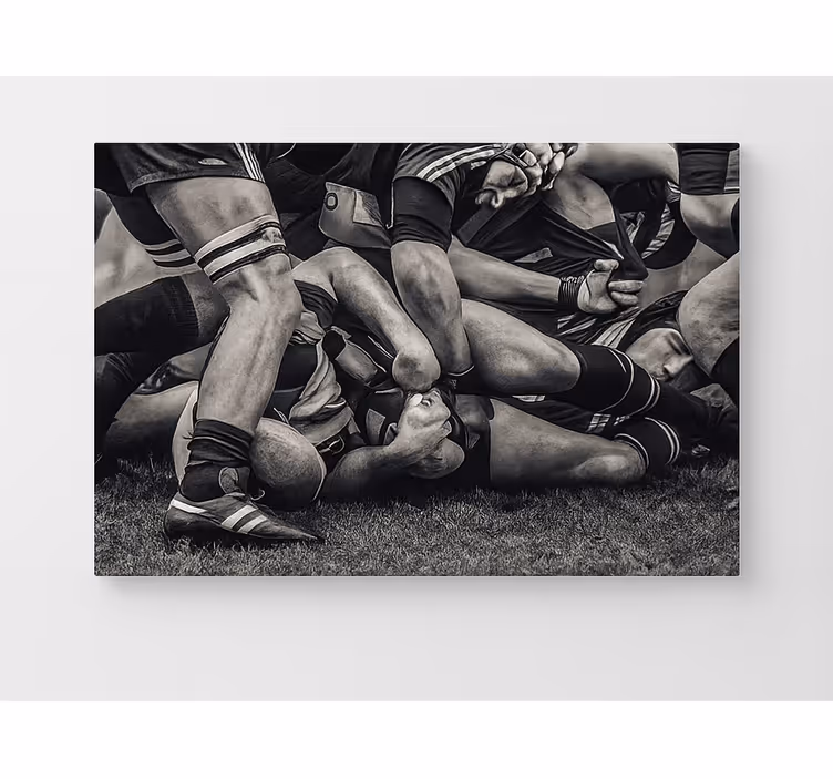 Cuadro arte jugadores de rugby - TenVinilo