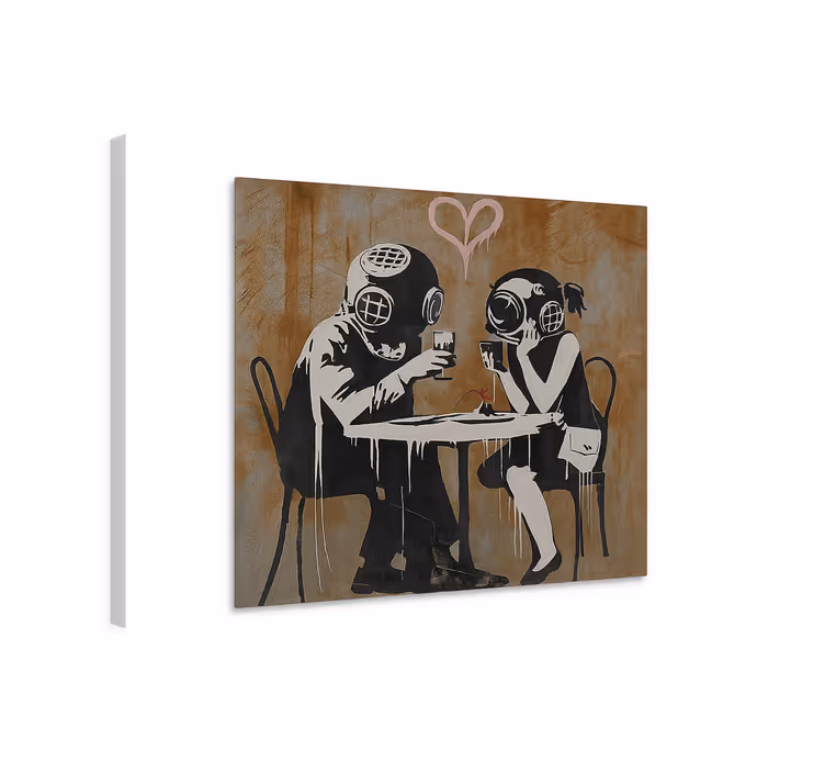 Cuadro arte pareja en una cena de grupo de expertos - TenVinilo