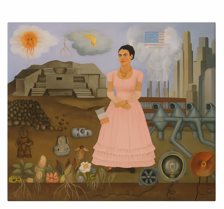 Cuadro arte frida khalo en la frontera - TenVinilo