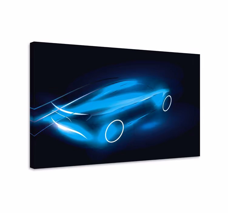 Cuadro azul coche esqueleto - TenVinilo