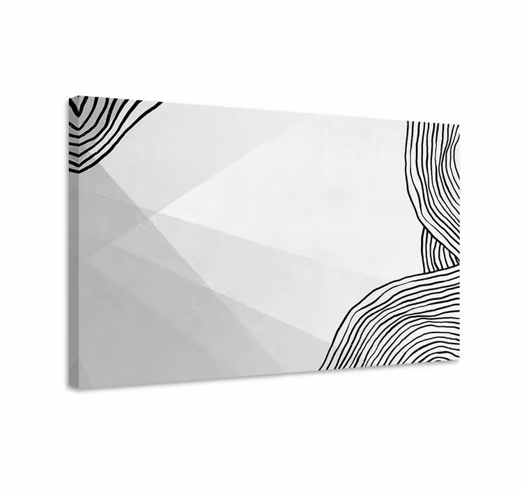 Cuadro gris nubes a rayas en forma irregular - TenVinilo