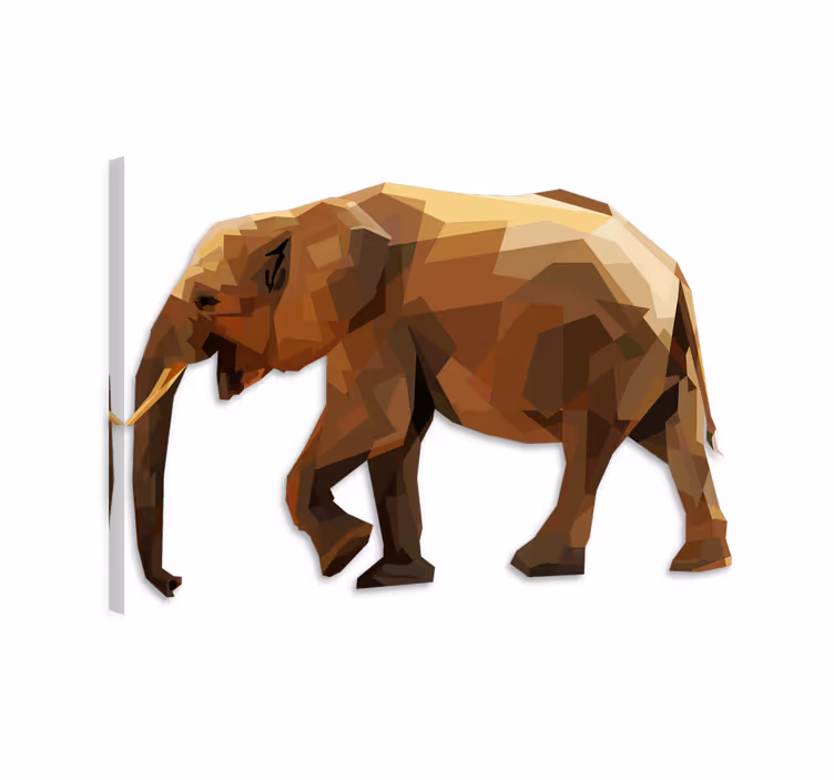 Cuadro elefante elefante asiático geométrico - TenVinilo