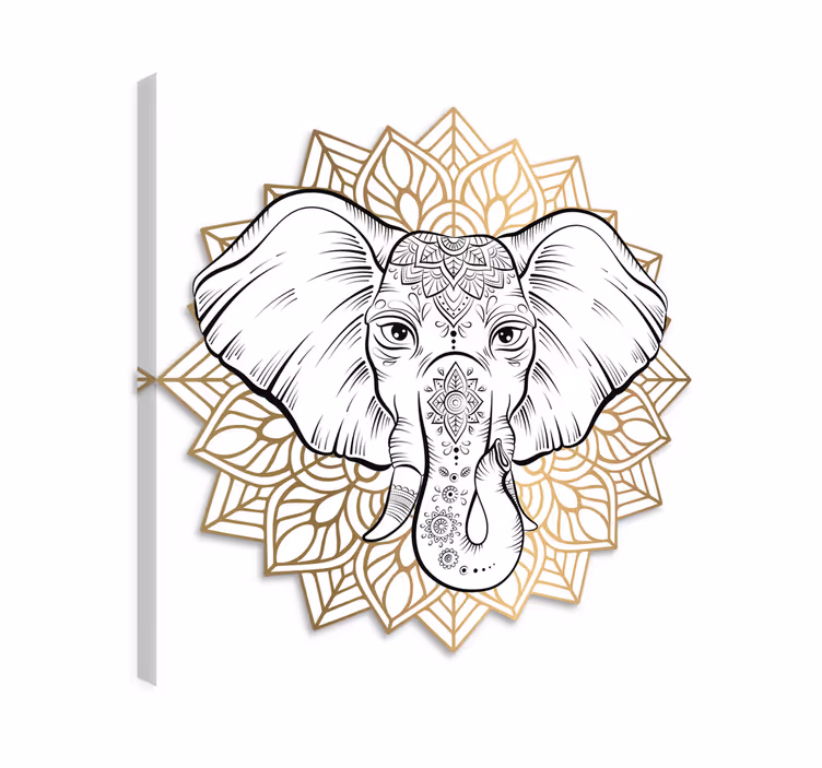 Cuadro elefante mandala de animales - TenVinilo