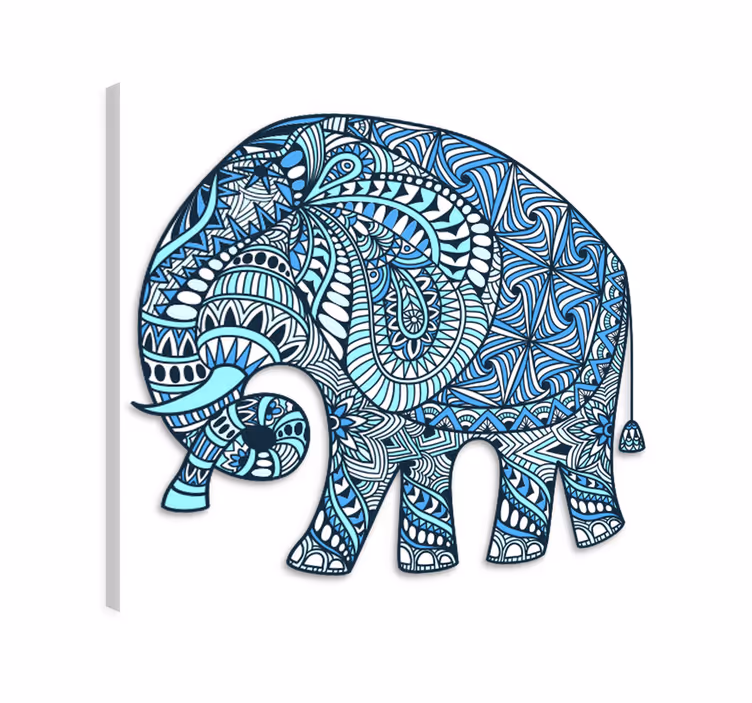 Cuadro elefante mandala con flores - TenVinilo