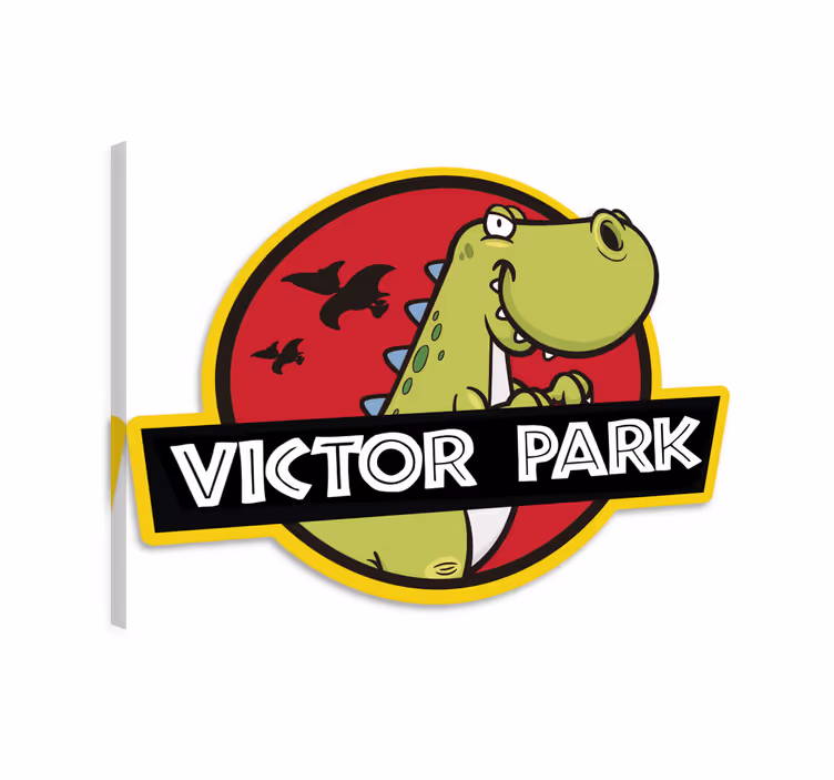 Cuadro dinosaurios emblema dinosaurio personalizable - TenVinilo