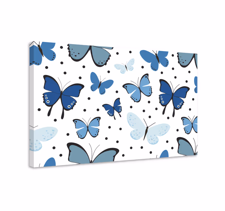 Cuadro mariposas ala de mariposa negra y azul - TenVinilo
