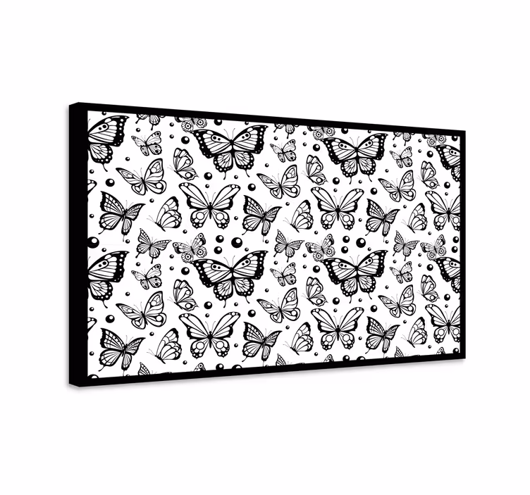 Cuadro mariposas en tonos monocolor y puntos - TenVinilo
