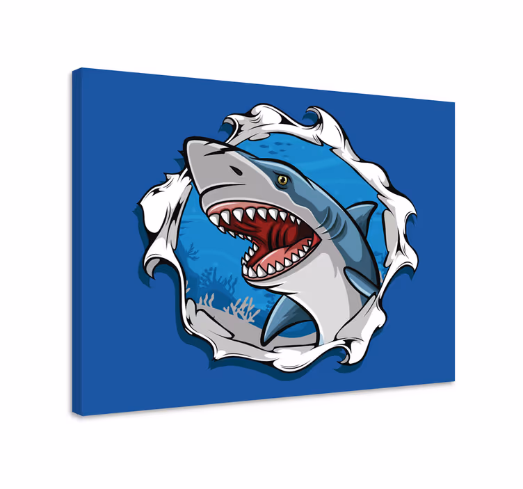 Cuadro peces tiburón grande 3d - TenVinilo