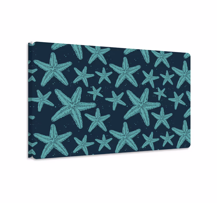 Cuadro peces estrella de mar azul para portátil - TenVinilo