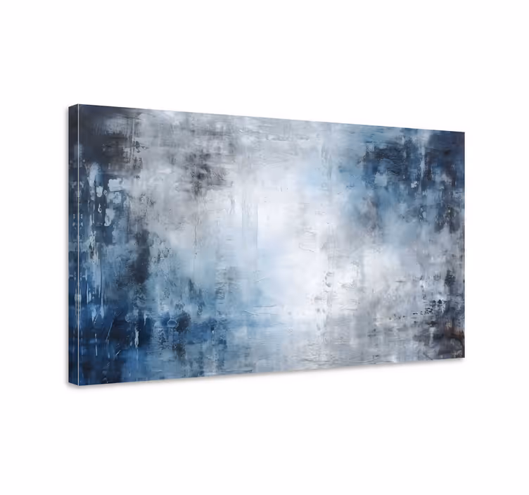 Cuadro azul pintura abstracta moderna - TenVinilo