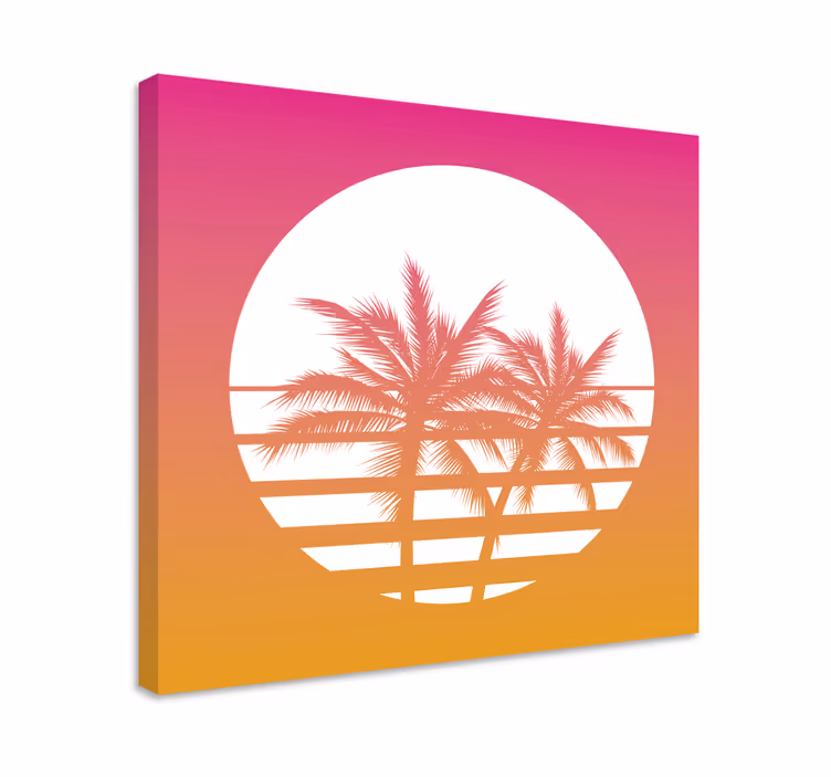 Cuadro ornamental sombra de atardecer tropical - TenVinilo