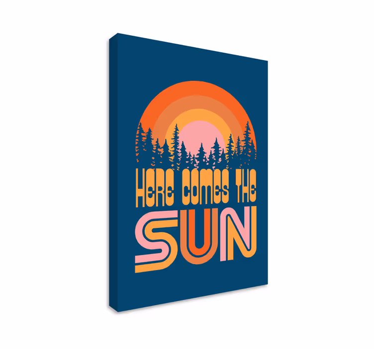 Cuadro vintage frase aquí tiene el sol - TenVinilo