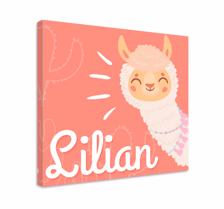 Cuadro para bebés llama personalizada - TenVinilo