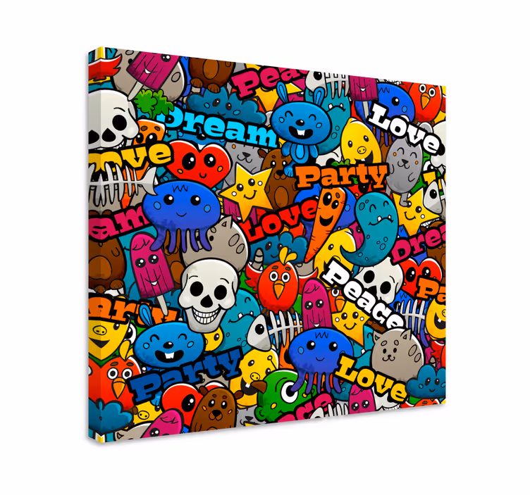 Cuadro collage de personajes funky - TenVinilo