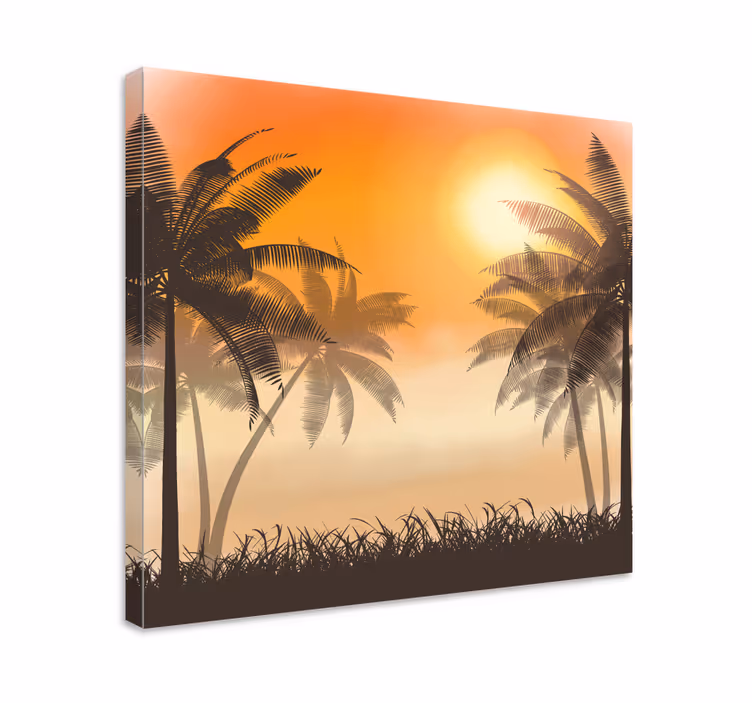 Cuadro paisajes atmósfera de atardecer tropical - TenVinilo