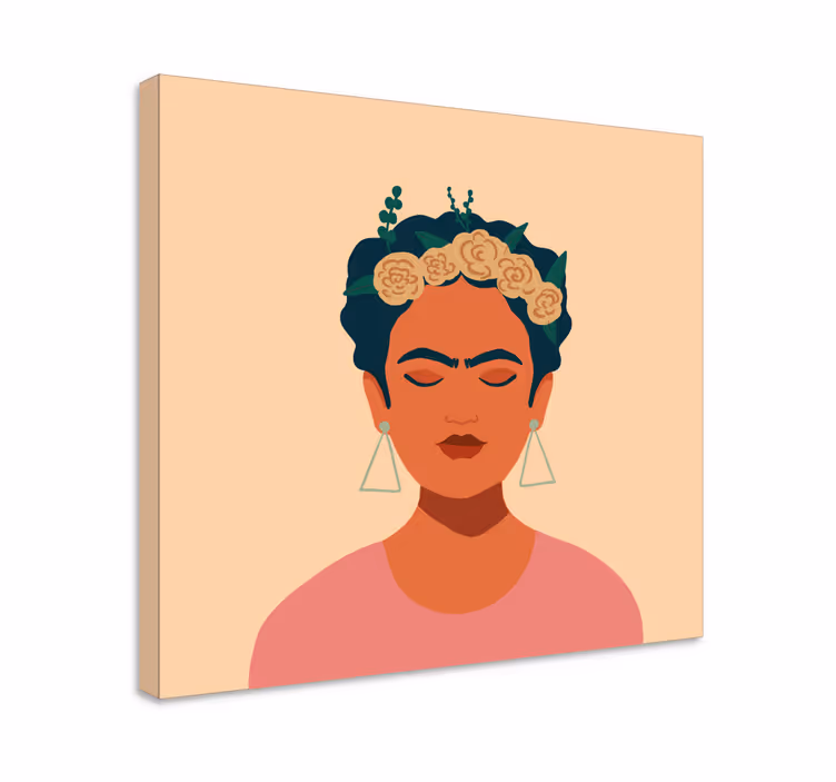 Cuadro de personas retrato inspirado en frida - TenVinilo