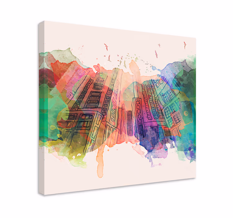 Cuadro ciudades horizonte urbano abstracto - TenVinilo