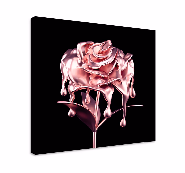 Cuadro de flores rosa derretida - TenVinilo