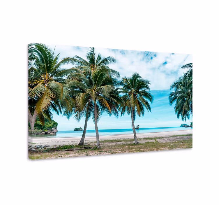 Cuadro paisajes escena de palmas tropicales - TenVinilo