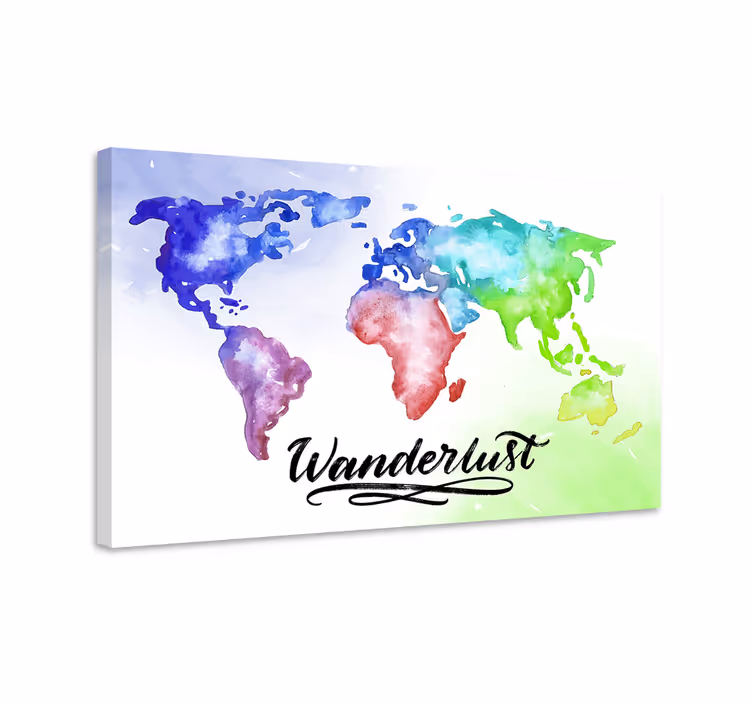 Cuadro mapamundi mapa global vibrante - TenVinilo