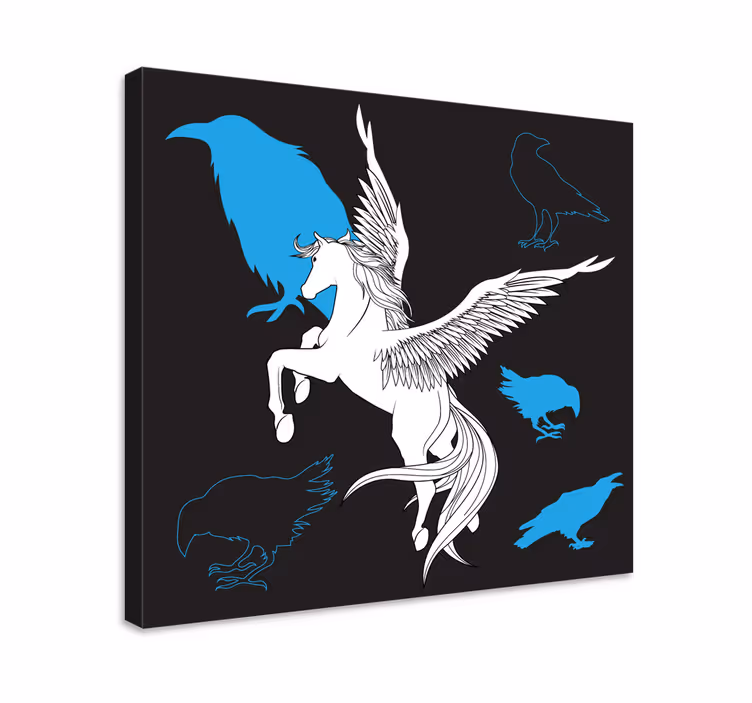Cuadro dinosaurios vuelo del pegaso mítico - TenVinilo