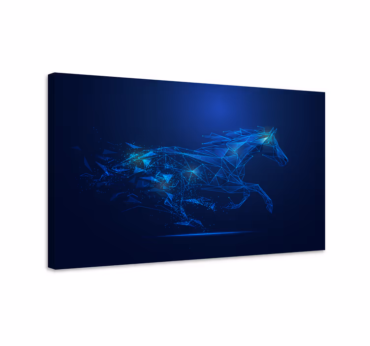 Cuadro caballos caballo geométrico en carrera - TenVinilo
