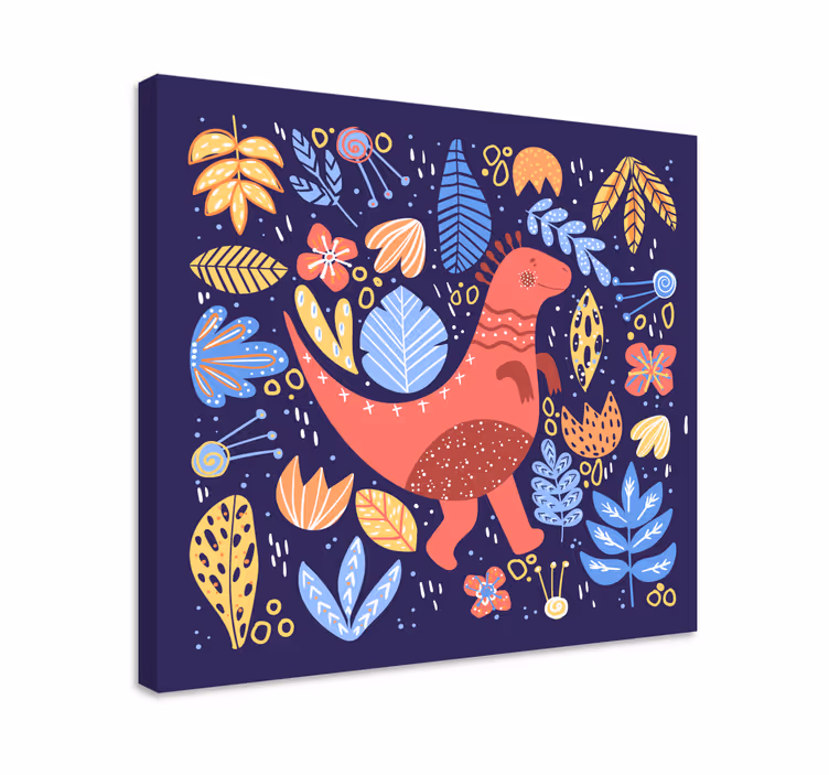 Cuadro dinosaurios ilustración de dinosaurio juguetón - TenVinilo