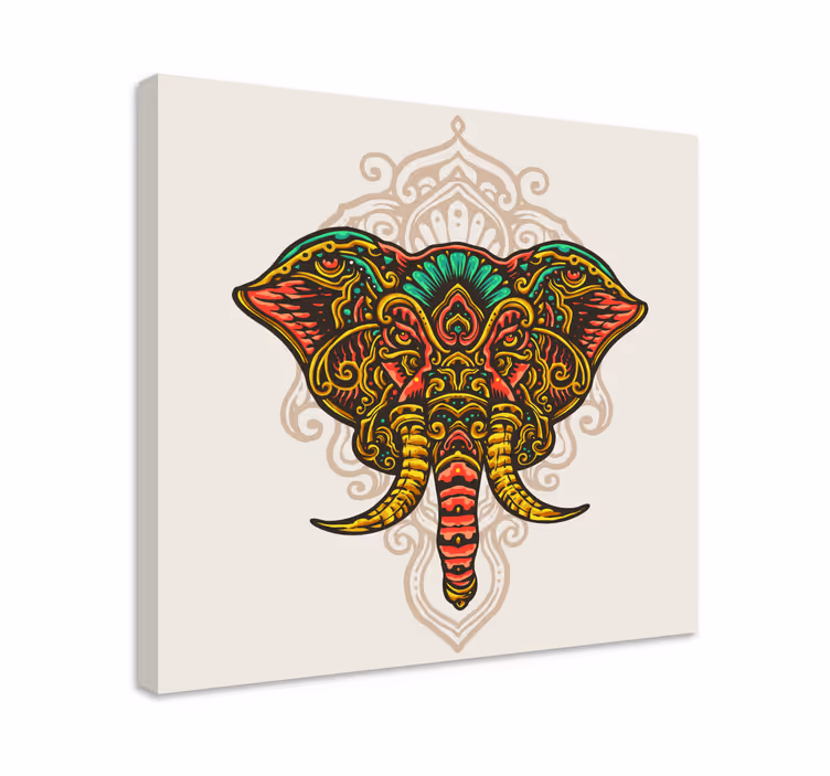 Cuadro elefante motivo de elefante intrincado - TenVinilo