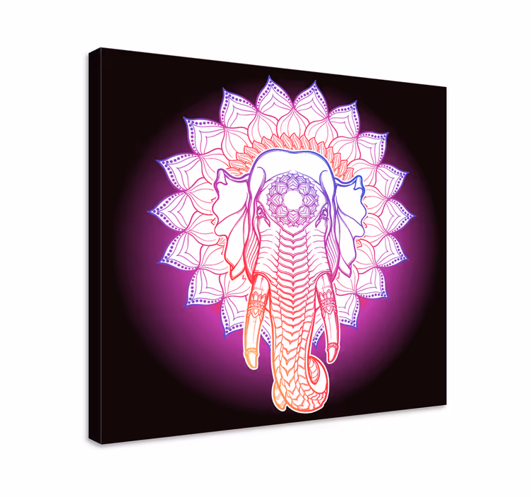 Cuadro elefante mandala elefante majestuoso - TenVinilo