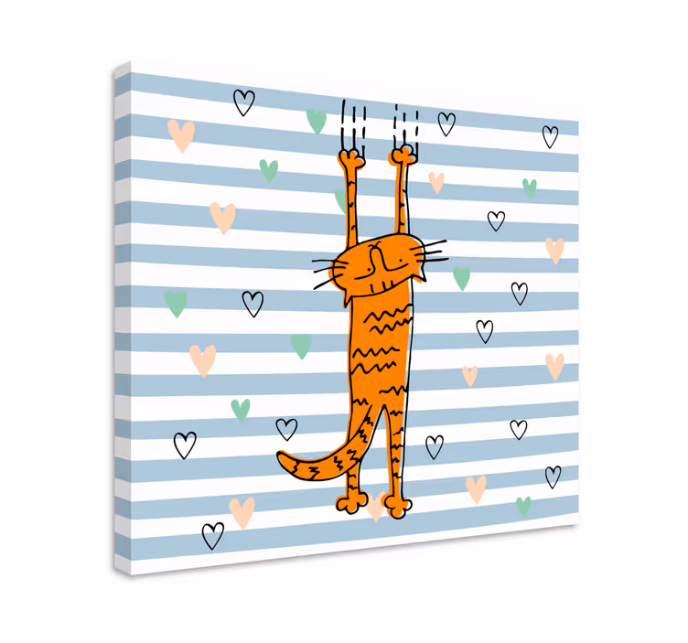 Cuadro de gatos gato naranja juguetón - TenVinilo