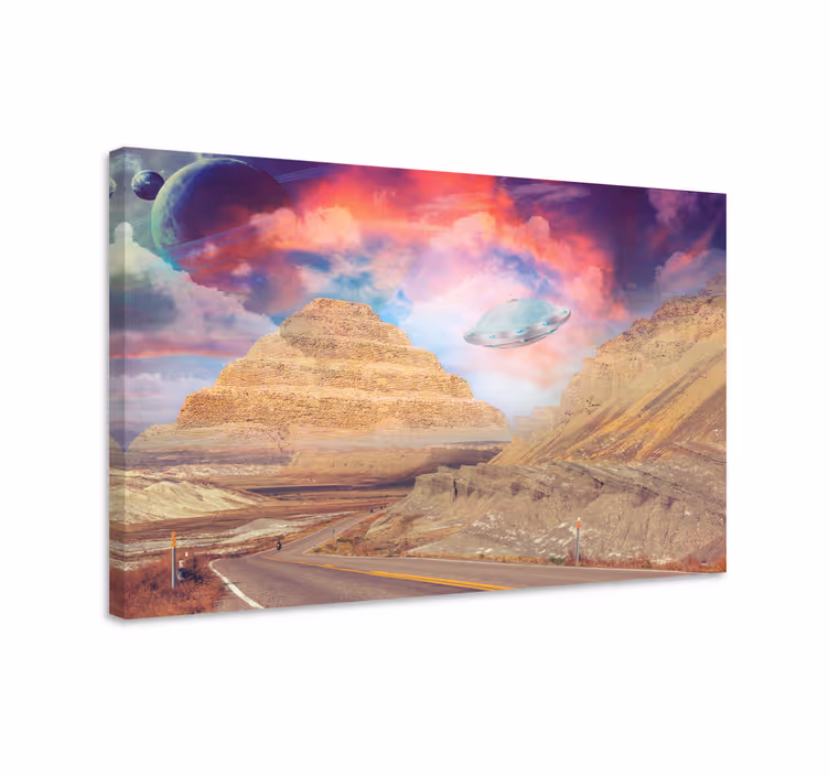 Cuadro ornamental paisaje montañoso misterioso - TenVinilo