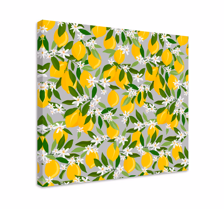 Cuadro árboles de limonero florecido - TenVinilo