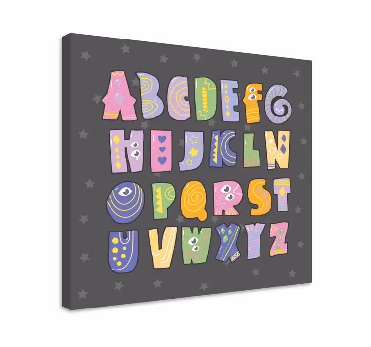 Cuadro abecedario letras del alfabeto juguetonas - TenVinilo