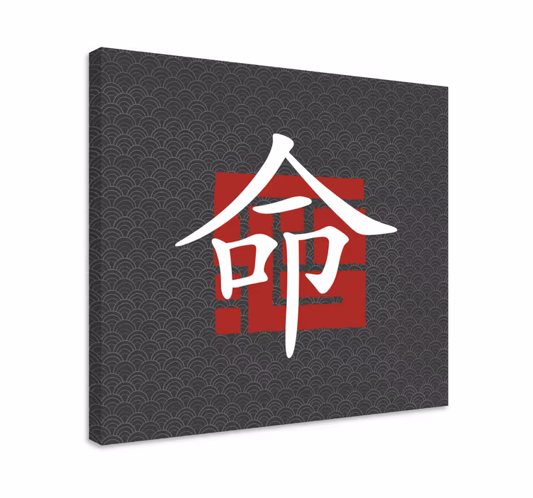 Cuadro buda diseño de caracteres chinos - TenVinilo