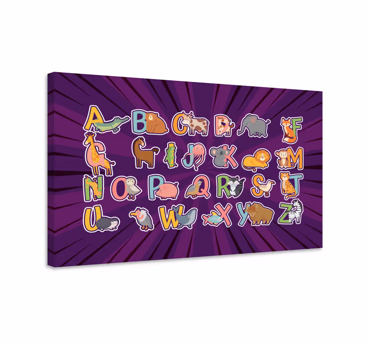 Cuadro infantil abecedario de animales - TenVinilo