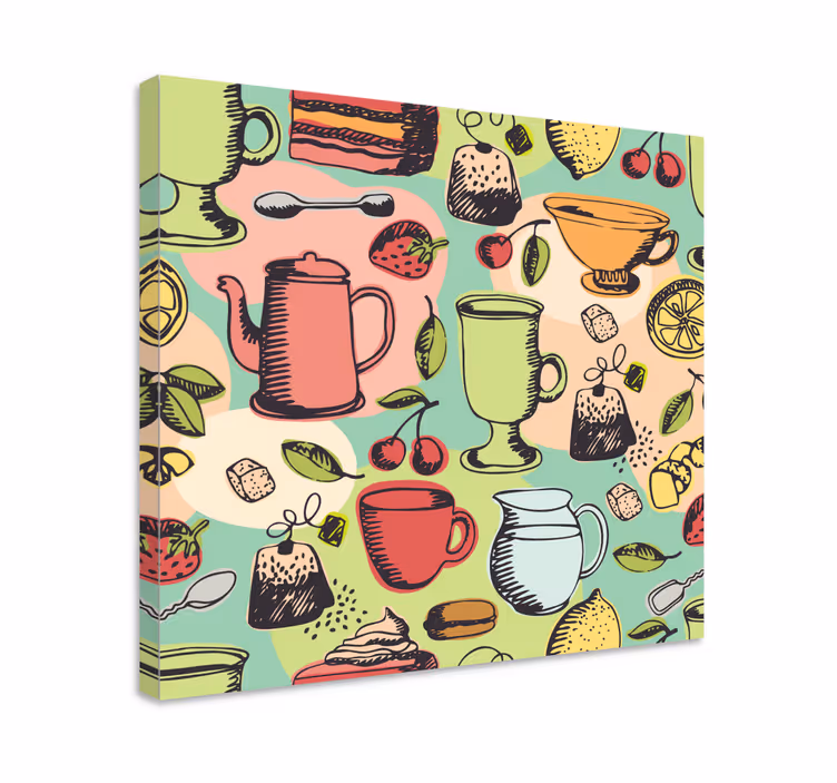Cuadro bodegones utensilios de cocina coloridos - TenVinilo