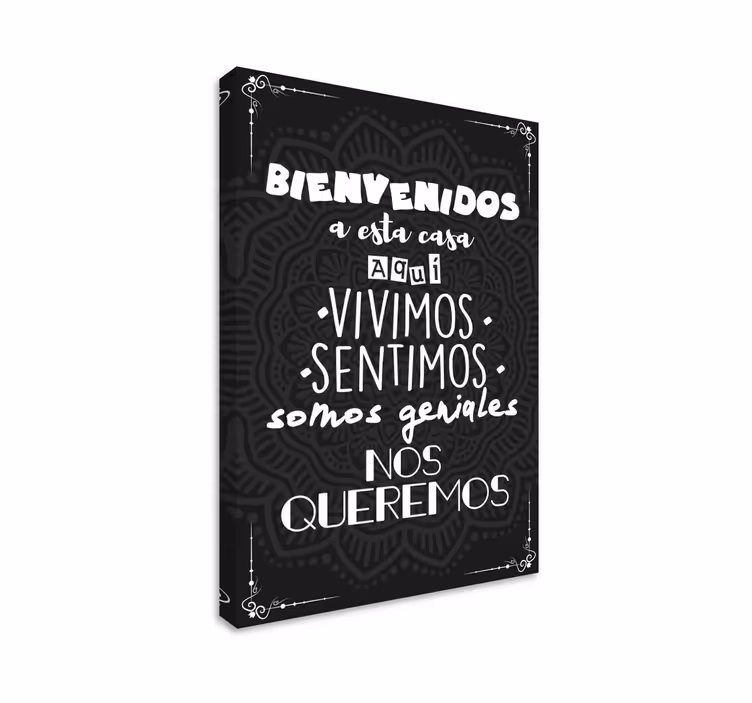 Cuadro para recibidor bienvenido a casa en español - TenVinilo