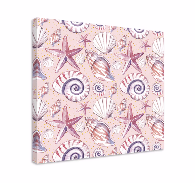 Cuadro marinero con conchas y estrellas de mar - TenVinilo