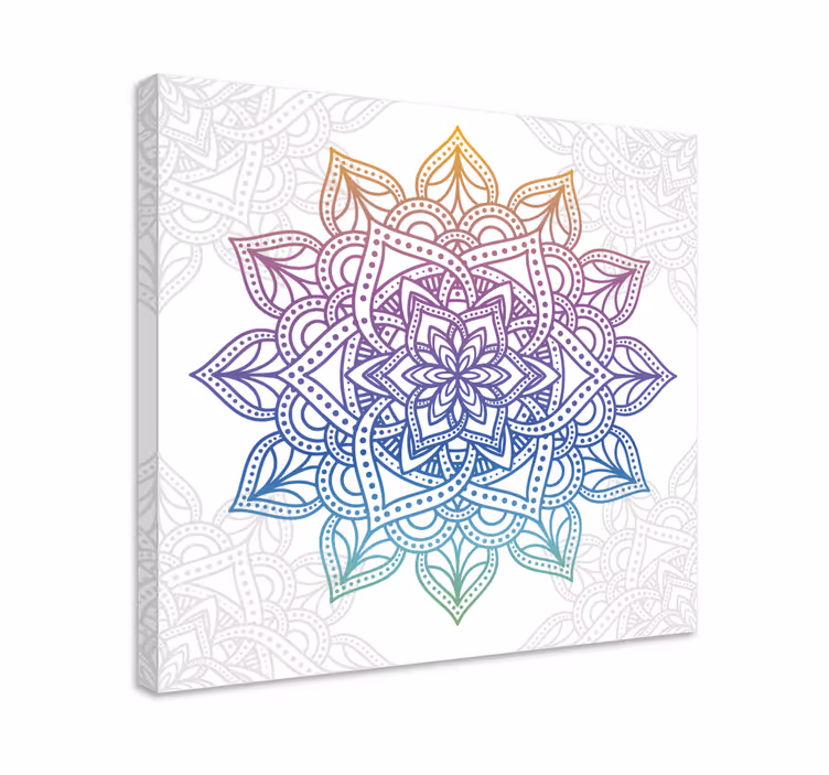 Cuadro mandala arcoíris tonos gradiente - TenVinilo