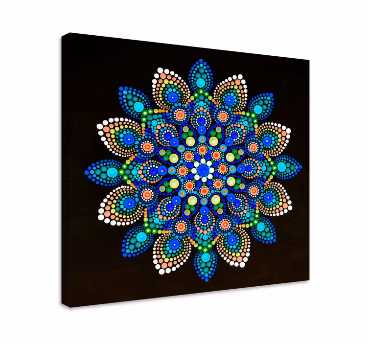 Cuadro mandala con puntos azules - TenVinilo
