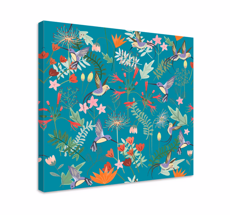 Cuadro de flores deleite floral del colibrí - TenVinilo