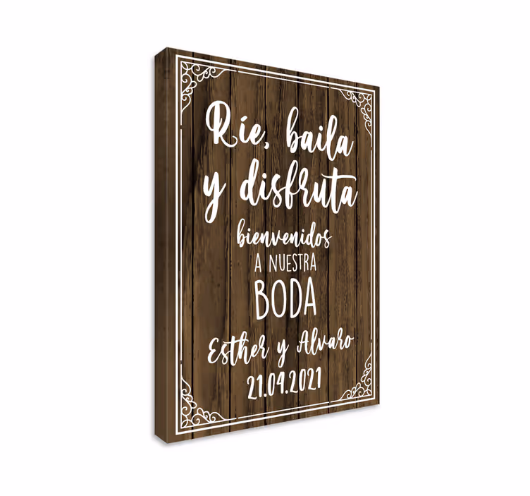 Cuadro boda Bienvenidos a nuestra boda - TenVinilo