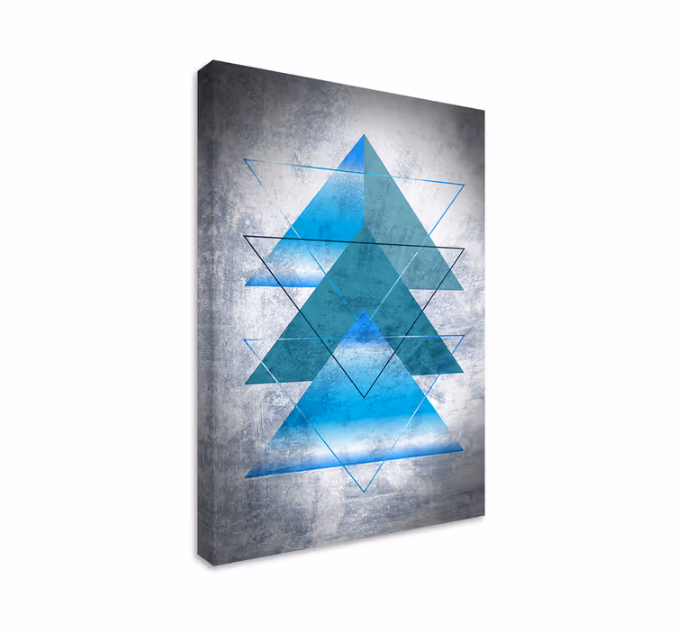 Cuadro geométrico formas azules geométricas - TenVinilo