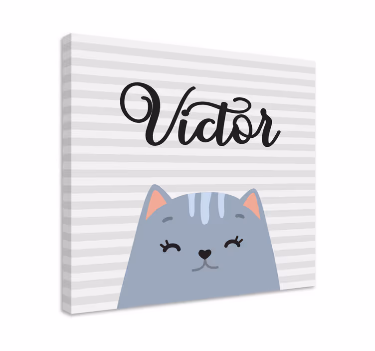 Cuadro de gatos gato sonriente víctor - TenVinilo
