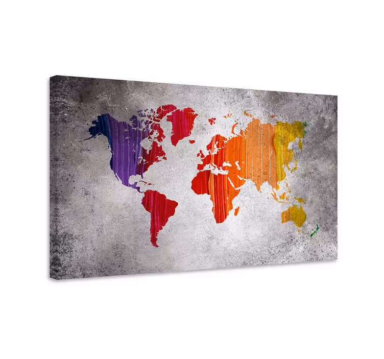 Cuadro mapa geografía abstracta vibrante - TenVinilo